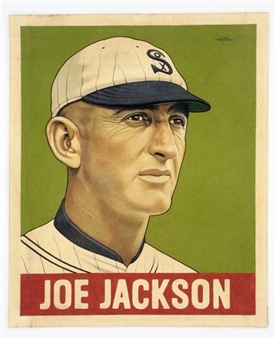 "A Baseball Card That Never Was: Joe Jackson (1948 Leaf)" Original Canvas Artwork 25x30 by Arthur Miller
